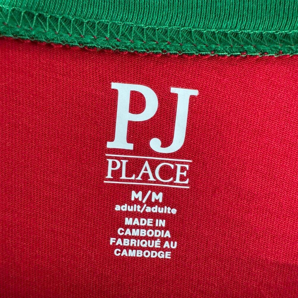 PJ Place Adult Unisex Size Medium Red Green Merry Christmas 2 Piece Pajama Set - Picture 3 of 11